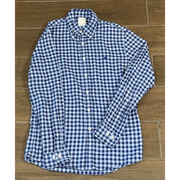 Brooks Brothers Other - Brooks Brothers Milano Shirt Mens Small Blue Gingham Check Cotton Button Down S